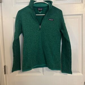Patagonia Women's Green Sweatshirt 3/4 Zip-up Long Sleeve Size Small